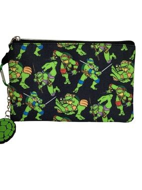BIOWORLD Teenage Mutant Ninja Turtles TMNT Zippered Multiuse Pouch Bag w/ Charm